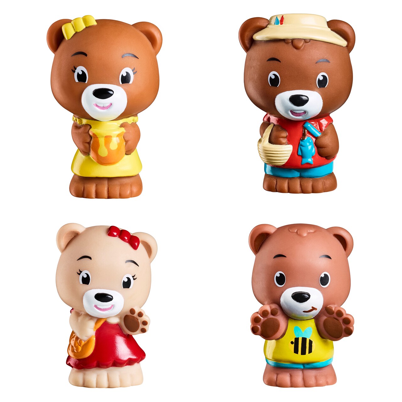 Timber Tots: Browny Family - 4 Character Set, Bear Toy Figurines, 1.75-2" Animal Miniatures w/ Unique Details, Nature Playset, Kids & Toddlers 18Mo+